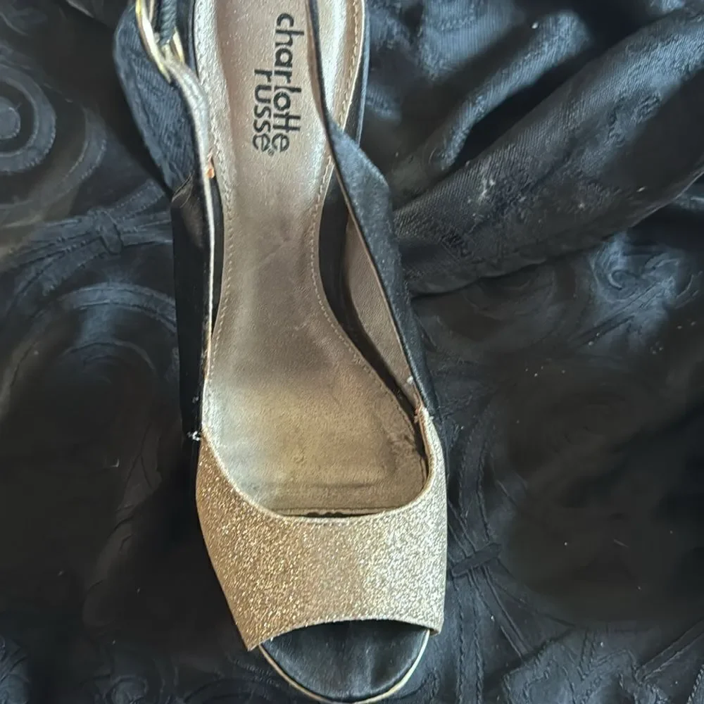 charlotte russe gold heeled stilettos